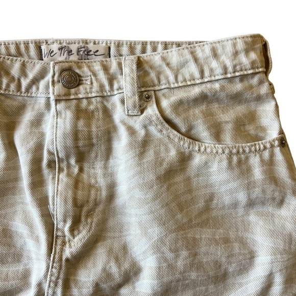 We The Free Skirt Bailey Denim Mini Zebra Print in Cream Size 28 - Picture 6 of 9